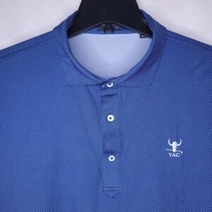 Turtleson Polo Shirt Mens XL Blue Mini Diamond Clarence Jacquard Performance